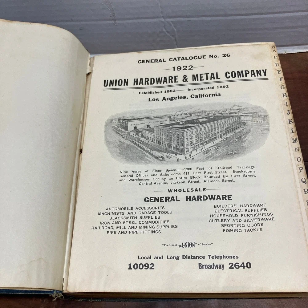 Union Hardware & Metal Co. General Catalogue No 26 1922 Vintage Industrial